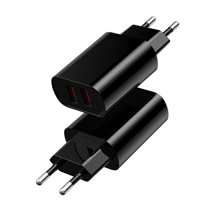 WIWU Wi-U003 Quick Series 2.4A USB-A Dual Port Fast Charger, EU Plug(Black) - USB Charger by WIWU | Online Shopping UK | buy2fix
