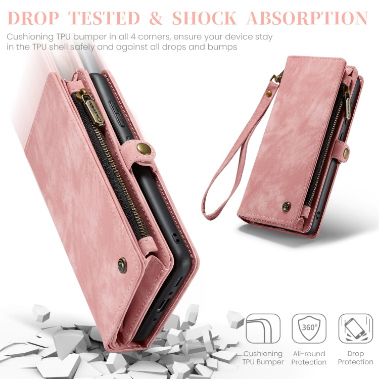 For Samsung Galaxy A35 5G CaseMe 008 Multifunctional Zipper Wallet Leather Phone Case with Lanyard(Pink) - Galaxy Phone Cases by CaseMe | Online Shopping UK | buy2fix