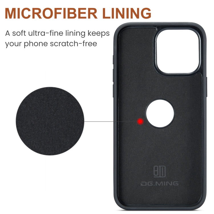 For iPhone 15 Pro DG.MING M5 Series Zip RFID Multi Card Detachable Leather Phone Case(Black) - iPhone 15 Pro Cases by DG.MING | Online Shopping UK | buy2fix