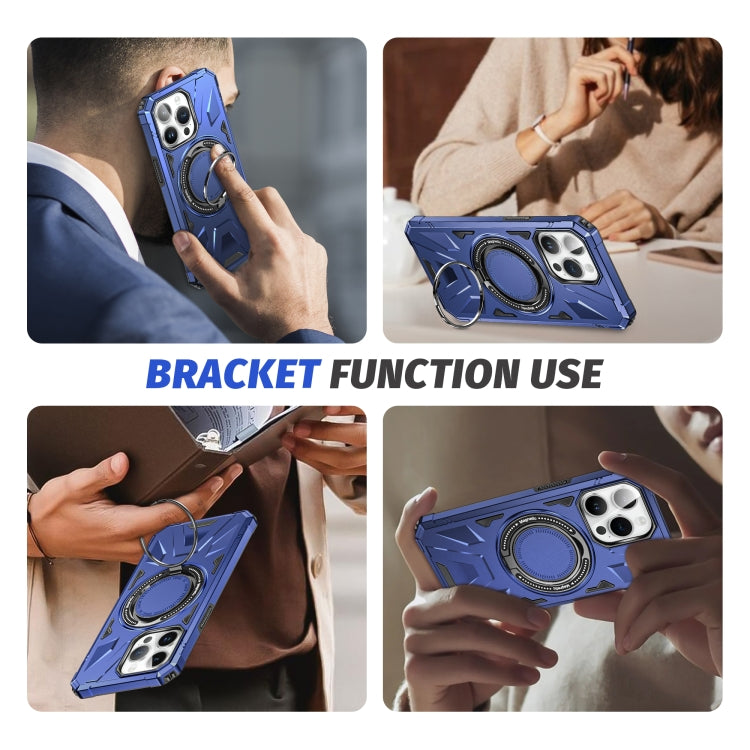 For iPhone 13 Pro Max MagSafe Magnetic Shockproof Phone Case with Ring Holder(Navy Blue) - iPhone 13 Pro Max Cases by buy2fix | Online Shopping UK | buy2fix