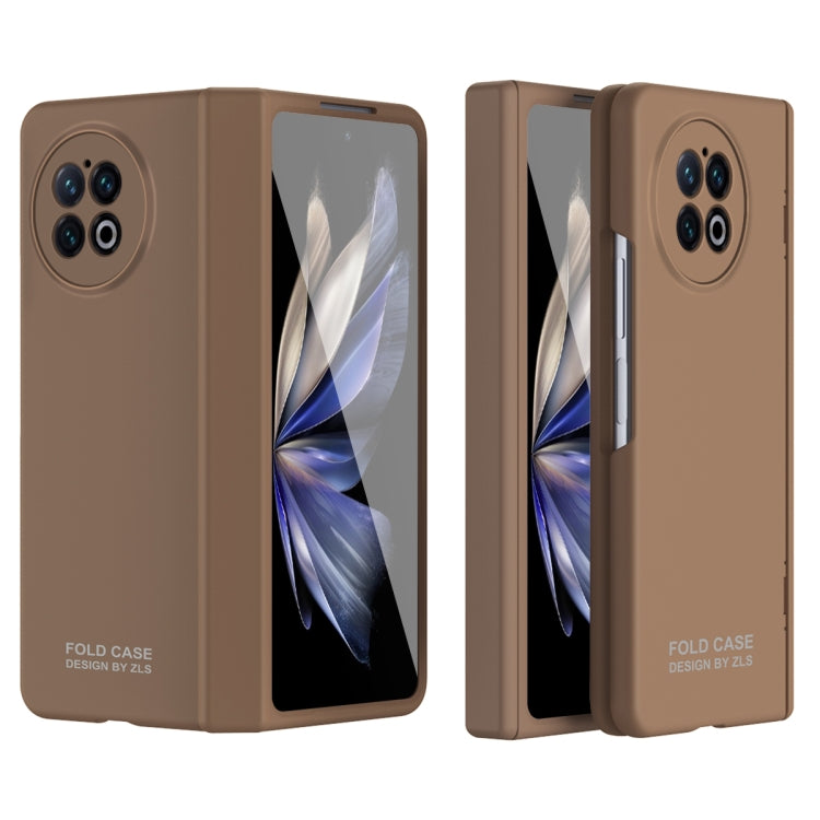 For vivo X Fold2 Extraordinary Series Hinged Folding Full Phone Case(Coffee) - vivo Cases by buy2fix | Online Shopping UK | buy2fix