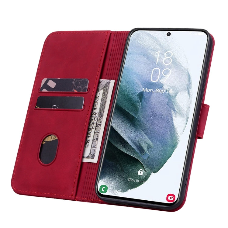 For Samsung Galaxy S21 5G Diamond Buckle Leather Phone Case with Lanyard(Wine Red) - Galaxy S21 5G Cases by buy2fix | Online Shopping UK | buy2fix