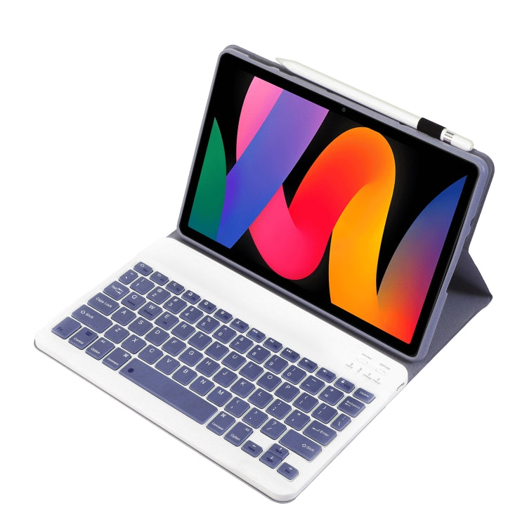 For Xiaomi Redmi Pad SE 11 inch A0N9 Lambskin Texture Ultra-thin Detachable Bluetooth Keyboard Leather Case(Purple) - Others Keyboard by buy2fix | Online Shopping UK | buy2fix