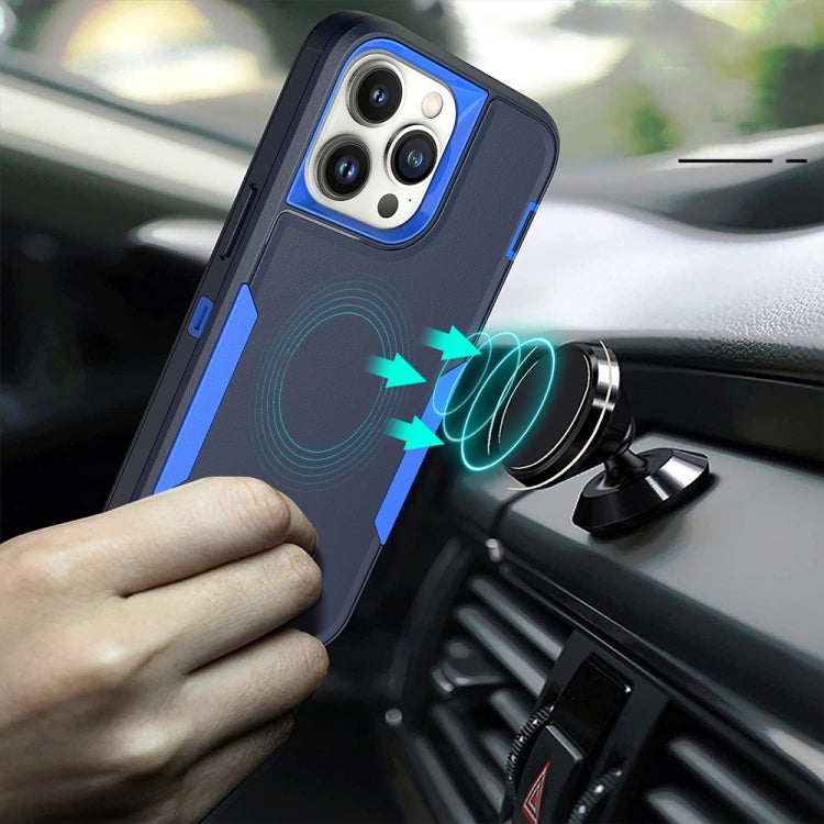 For iPhone 16 Pro Max 2 in 1 Magnetic PC + TPU Phone Case(Blue+Blue Green) - iPhone 16 Pro Max Cases by buy2fix | Online Shopping UK | buy2fix