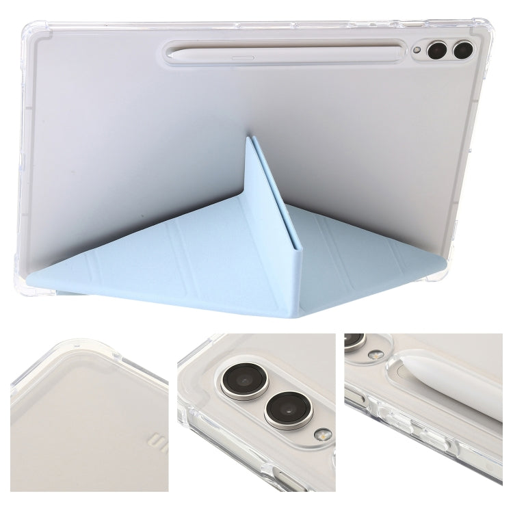 For Samsung Galaxy Tab S9 FE Clear Acrylic Deformation Leather Tablet Case(Ice Blue) - Galaxy Tab S9 FE by buy2fix | Online Shopping UK | buy2fix