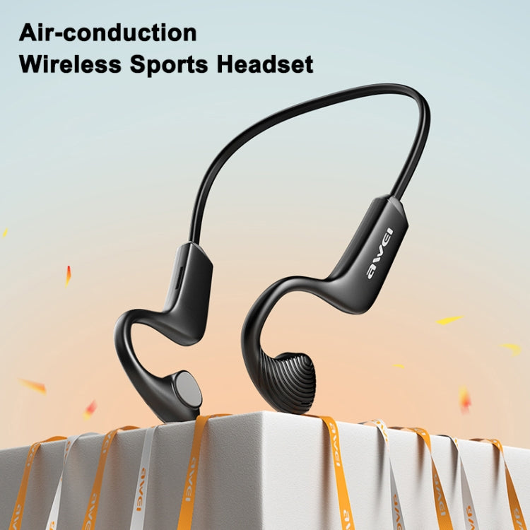 AWEI A896BL Air Conduction Sports Bluetooth Earphones Support TF Card(Black) - Sport Earphone by awei | Online Shopping UK | buy2fix