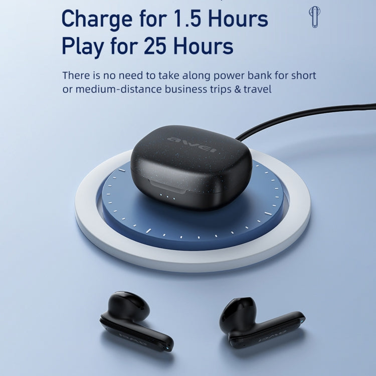 awei T66 ENC Noise Reduction TWS Bluetooth Earbuds(Dark Blue) - Bluetooth Earphone by awei | Online Shopping UK | buy2fix