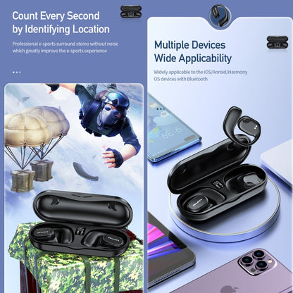 awei T69 Air Conduction Sport TWS Bluetooth Earbuds(Black) - TWS Earphone by awei | Online Shopping UK | buy2fix