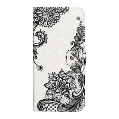 For iPhone 16 Pro Oil Embossed 3D Drawing Leather Phone Case(Lace Flower) - iPhone 16 Pro Cases by buy2fix | Online Shopping UK | buy2fix