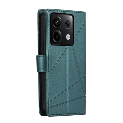 For Xiaomi Redmi Note 13 Pro 5G PU Genuine Leather Texture Embossed Line Phone Case(Green) - Note 13 Pro Cases by buy2fix | Online Shopping UK | buy2fix