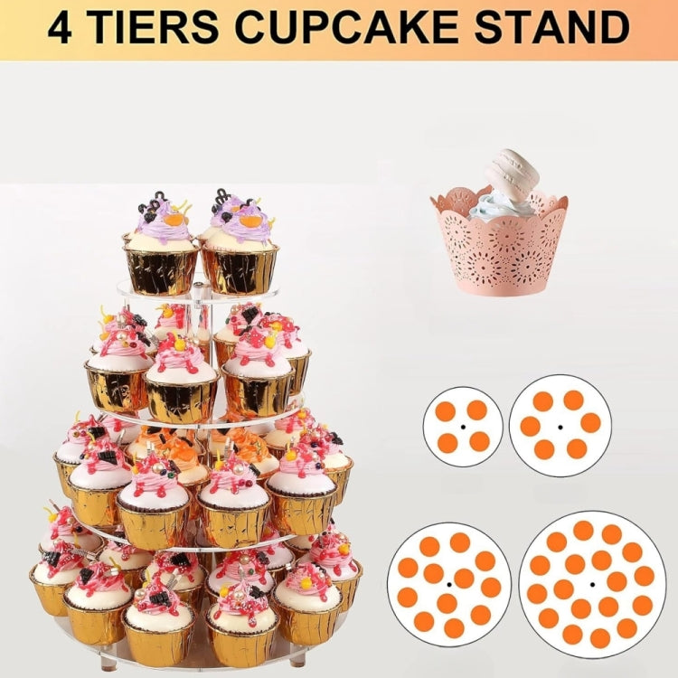 YX064 4 Tier Acrylic Circular Cupcake Stand - Storage Boxes by buy2fix | Online Shopping UK | buy2fix