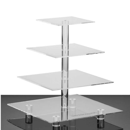 YX065 4 Tier Acrylic Square Cupcake Stand - Storage Boxes by buy2fix | Online Shopping UK | buy2fix