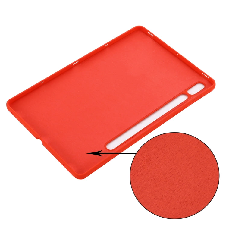 For Samsung Galaxy Tab S9 FE Pure Color Liquid Silicone Shockproof Tablet Case(Red) - Galaxy Tab S9 FE by buy2fix | Online Shopping UK | buy2fix