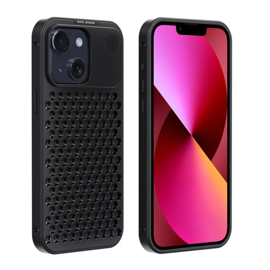 For iPhone 13 R-JUST RJ58 Aromatherapy Metal Cooling Phone Case(Black) - iPhone 13 Cases by R-JUST | Online Shopping UK | buy2fix