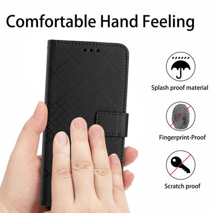 For Samsung Galaxy S23 5G Rhombic Grid Texture Leather Phone Case(Black) - Galaxy S23 5G Cases by buy2fix | Online Shopping UK | buy2fix