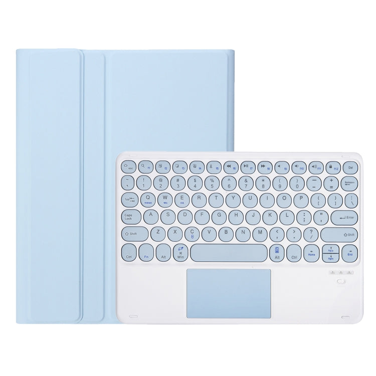 For Samsung Galaxy Tab A9+ X210/X215/X215 YA09B-A Candy Color TPU Round Keycap Touch Bluetooth Keyboard Leather Case with Pen Slot(Ice Blue) - Samsung Keyboard by buy2fix | Online Shopping UK | buy2fix
