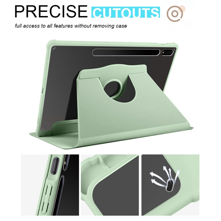 For Samsung Galaxy Tab S9+ X810 Acrylic 360 Degree Rotation Holder Tablet Leather Case(Matcha Green) - Galaxy Tab S9+ Cases by buy2fix | Online Shopping UK | buy2fix