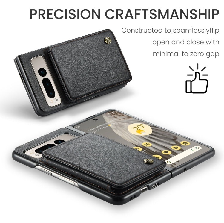 For Google Pixel Fold CaseMe C22 PC+TPU Business Style RFID Anti-theft Leather Phone Case(Black) - Google Cases by CaseMe | Online Shopping UK | buy2fix