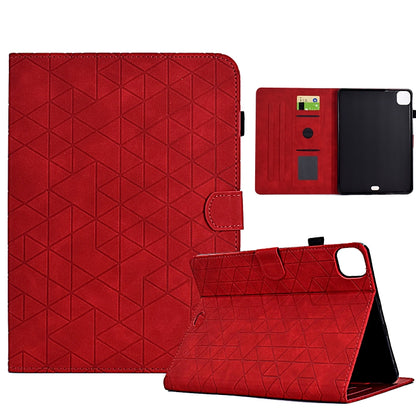 For iPad Pro 11 2024 Rhombus TPU Smart Leather Tablet Case(Red) - iPad Pro 11 2024 Cases by buy2fix | Online Shopping UK | buy2fix