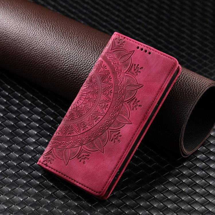 For iPhone 16 Totem Embossed Magnetic Leather Phone Case(Red) - iPhone 16 Cases by buy2fix | Online Shopping UK | buy2fix