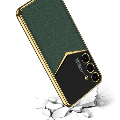 For Samsung Galaxy S24 5G GKK Plating Soft TPU + Leather Full Coverage Phone Case without Pen(Green) - Galaxy S24 5G Cases by GKK | Online Shopping UK | buy2fix