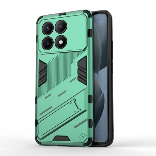 For Xiaomi Redmi K70E 5G Punk Armor 2 in 1 PC + TPU Phone Case with Holder(Green) - K70E Cases by buy2fix | Online Shopping UK | buy2fix