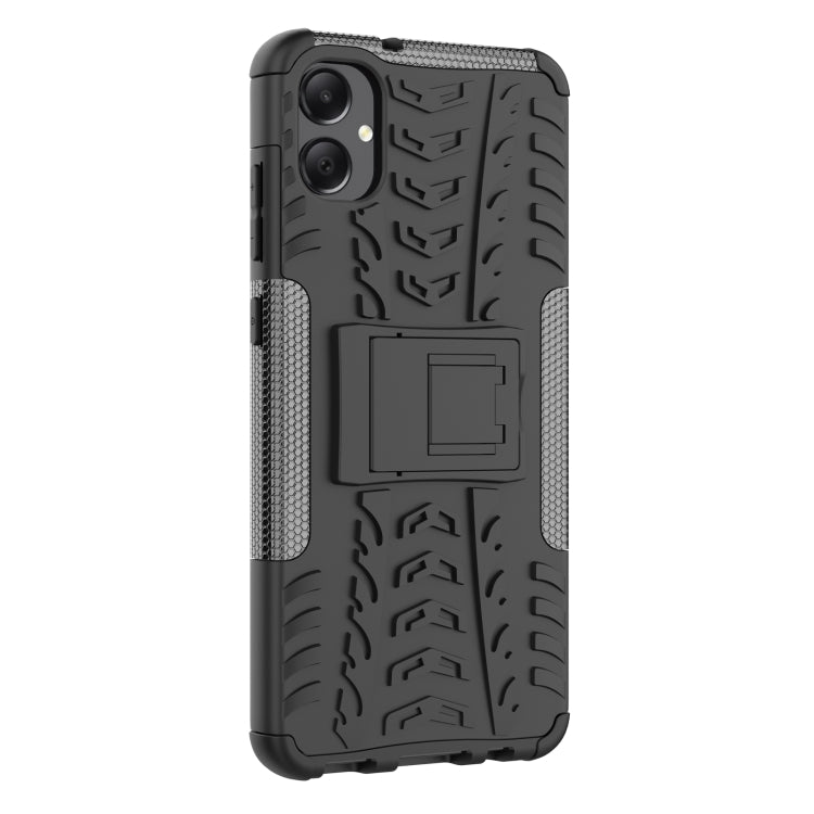 For Samsung Galaxy A05 4G Tire Texture TPU + PC Phone Case with Holder(Black) - Galaxy Phone Cases by buy2fix | Online Shopping UK | buy2fix