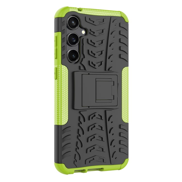 For Samsung Galaxy S23 FE 5G Tire Texture TPU + PC Phone Case with Holder(Green) - Galaxy S23 FE 5G Cases by buy2fix | Online Shopping UK | buy2fix