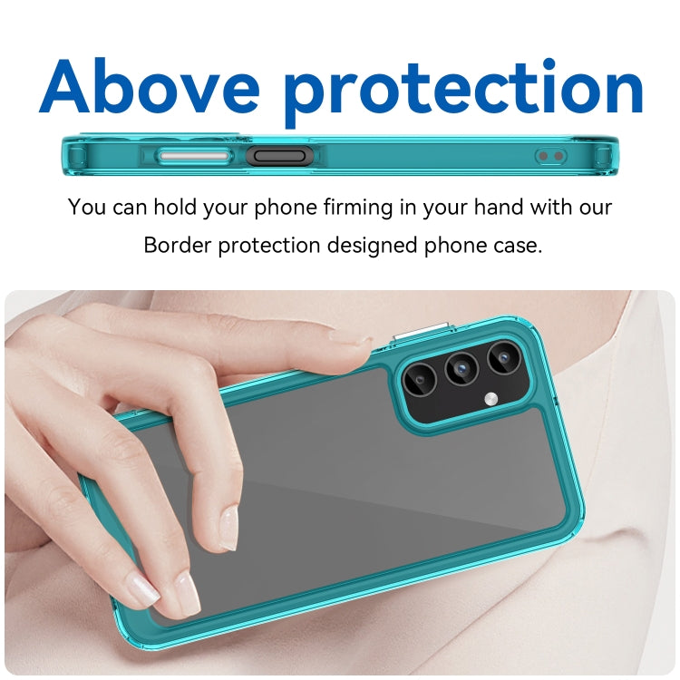 For Samsung Galaxy A15 Colorful Series Acrylic Hybrid TPU Phone Case(Transparent Blue) - Galaxy Phone Cases by buy2fix | Online Shopping UK | buy2fix