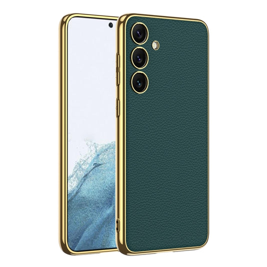 For Samsung Galaxy S24+ 5G GKK Plating TPU + Leather Full Coverage Phone Case(Green) - Galaxy S24+ 5G Cases by GKK | Online Shopping UK | buy2fix