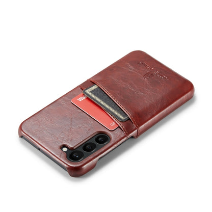 For Samsung Galaxy S24 5G Fierre Shann Oil Wax Texture Leather Phone Case with Card Slots(Brown) - Galaxy S24 5G Cases by FIERRE SHANN | Online Shopping UK | buy2fix