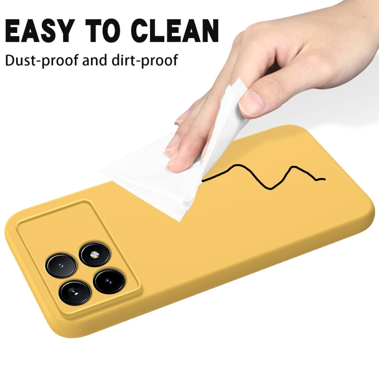 For Xiaomi Redmi K70/K70 Pro Solid Color Liquid Silicone Dropproof Full Coverage Phone Case(Yellow) - K70 Pro Cases by buy2fix | Online Shopping UK | buy2fix