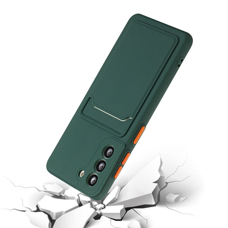 For Samsung Galaxy S24 5G / S25 5G Card Slot Design Shockproof TPU Phone Case(Dark Green) - Galaxy S24 5G Cases by buy2fix | Online Shopping UK | buy2fix