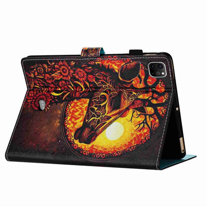 For iPad 11 Pro 2024 / 2020 / Air 4 10.9 Painted Pattern Stitching Smart Leather Tablet Case(Flower Deer) - iPad Air (2022) / (2020) 10.9 Cases by buy2fix | Online Shopping UK | buy2fix