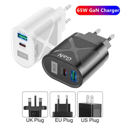 65W Gallium Nitride GaN389 USB + Type-C Fast Charging Charger, Plug Type:EU Plug(Black) - USB Charger by buy2fix | Online Shopping UK | buy2fix