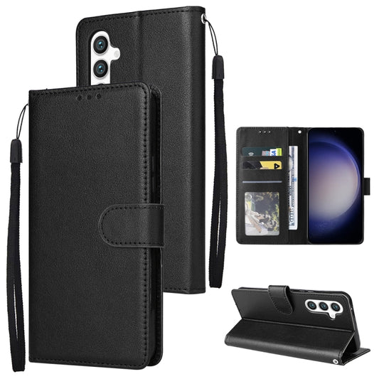 For Samsung Galaxy S24 5G 3-Card Slots Multifunctional Leather Phone Case(Black) - Galaxy S24 5G Cases by buy2fix | Online Shopping UK | buy2fix