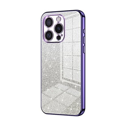 For iPhone 16 Pro Gradient Glitter Powder Electroplated Phone Case(Purple) - iPhone 16 Pro Cases by buy2fix | Online Shopping UK | buy2fix