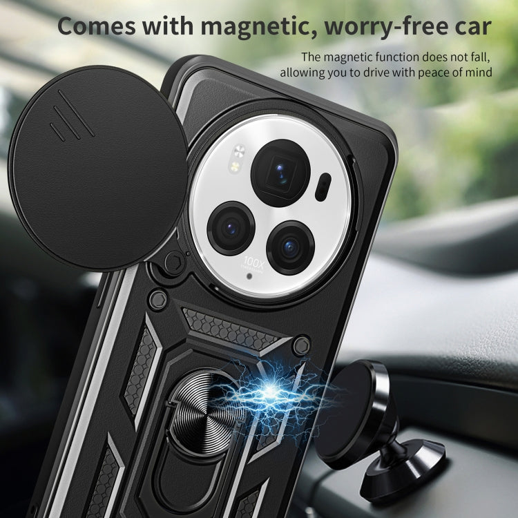 For Honor Magic6 Pro Sliding Camera Cover Design TPU+PC Phone Case(Black) - Honor Cases by buy2fix | Online Shopping UK | buy2fix