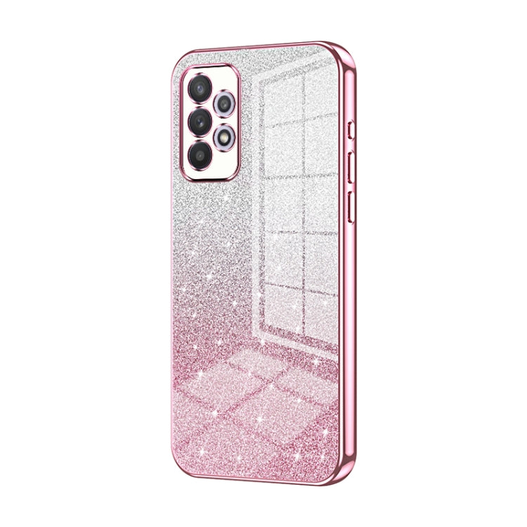 For Samsung Galaxy A32 4G Gradient Glitter Powder Electroplated Phone Case(Pink) - Galaxy Phone Cases by buy2fix | Online Shopping UK | buy2fix