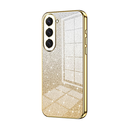 For Samsung Galaxy S23 5G Gradient Glitter Powder Electroplated Phone Case(Gold) - Galaxy S23 5G Cases by buy2fix | Online Shopping UK | buy2fix