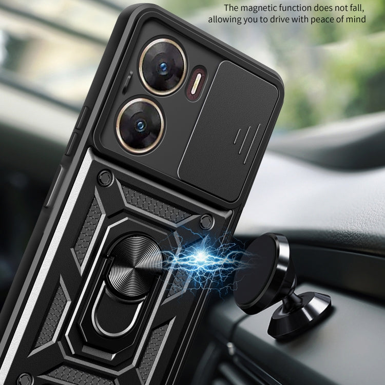 For vivo V29e 5G Global Sliding Camera Cover Design TPU+PC Phone Case(Black) - vivo Cases by buy2fix | Online Shopping UK | buy2fix