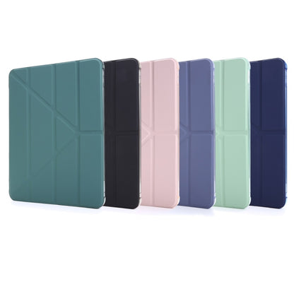 For iPad Air 13 2024 / Pro 12.9 2022 / 2021 Multi-folding TPU Leather Tablet Case with Holder & Pen Slot(Purple) - iPad Pro 12.9 (2018) Cases by buy2fix | Online Shopping UK | buy2fix