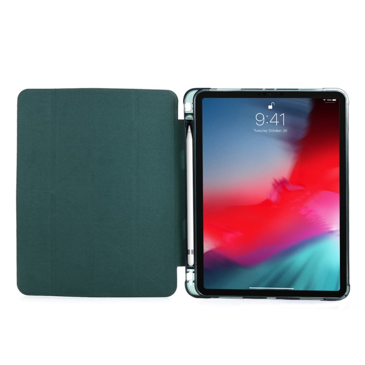 For iPad Air 13 2024 / Pro 12.9 2022 / 2021 Multi-folding TPU Leather Tablet Case with Holder & Pen Slot(Dark Blue) - iPad Pro 12.9 (2018) Cases by buy2fix | Online Shopping UK | buy2fix