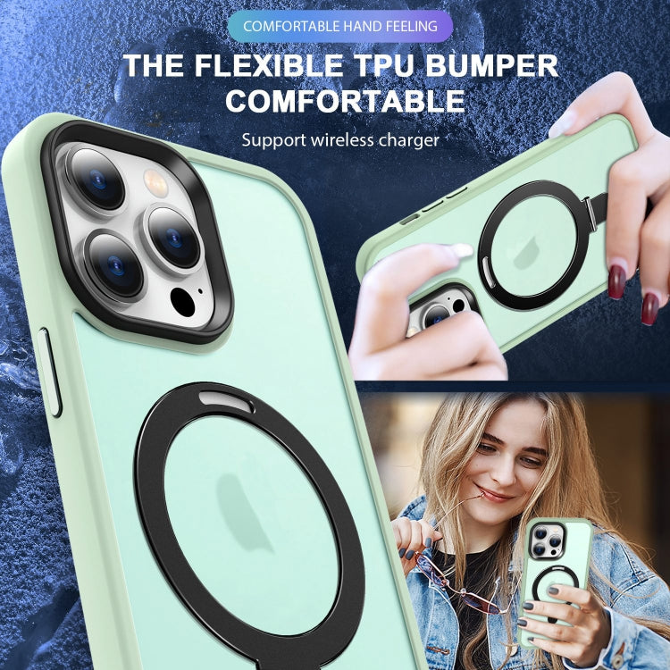 For iPhone 13 Pro MagSafe Holder Skin-feel PC Hybrid TPU Phone Case(Matcha Green) - iPhone 13 Pro Cases by buy2fix | Online Shopping UK | buy2fix