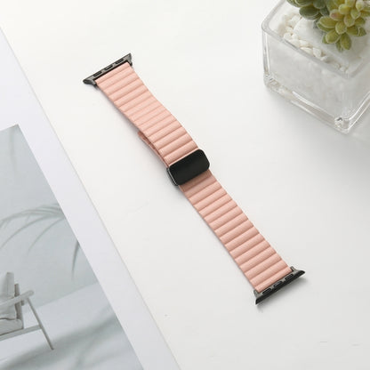 For Apple Watch Ultra 2 49mm Water Ripple Magnetic Folding Buckle Watch Band, Style: Bold Version(Pink) - Watch Bands by buy2fix | Online Shopping UK | buy2fix