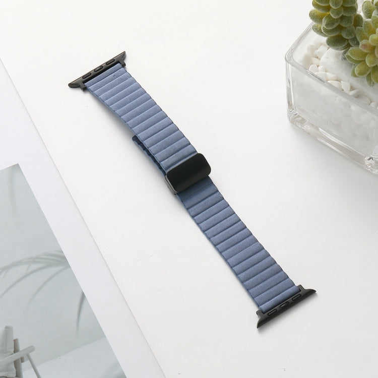 For Apple Watch Series 5 44mm Water Ripple Magnetic Folding Buckle Watch Band, Style: Bold Version(Light Blue) - Watch Bands by buy2fix | Online Shopping UK | buy2fix