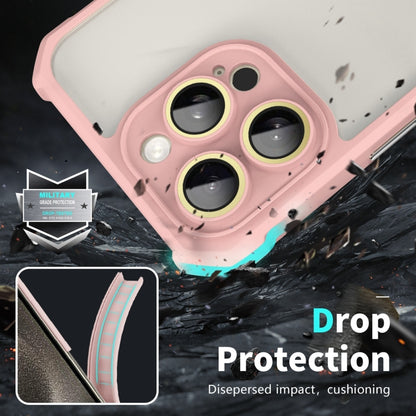 For iPhone 16 Shockproof Acrylic Phone Case with Lens Glass Film(Pink) - iPhone 16 Cases by buy2fix | Online Shopping UK | buy2fix