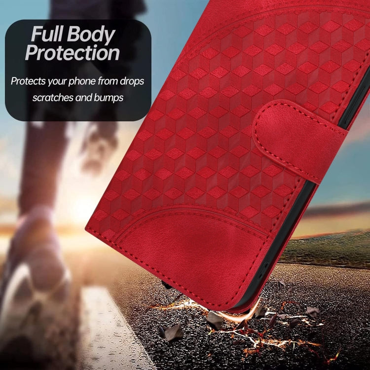 For OnePlus 11 YX0060 Elephant Head Embossed Phone Leather Case with Lanyard(Red) - OnePlus Cases by buy2fix | Online Shopping UK | buy2fix