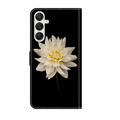 For Samsung Galaxy A25 5G Crystal 3D Shockproof Protective Leather Phone Case(White Flower) - Galaxy Phone Cases by buy2fix | Online Shopping UK | buy2fix