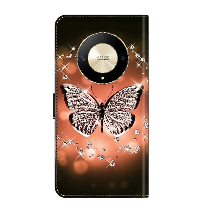 For Honor Magic6 Lite Crystal 3D Shockproof Protective Leather Phone Case(Crystal Butterfly) - Honor Cases by buy2fix | Online Shopping UK | buy2fix